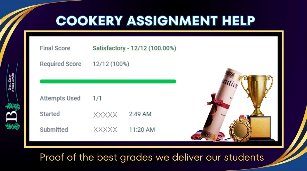 Cookery Assignment Help - Get the Top Grades