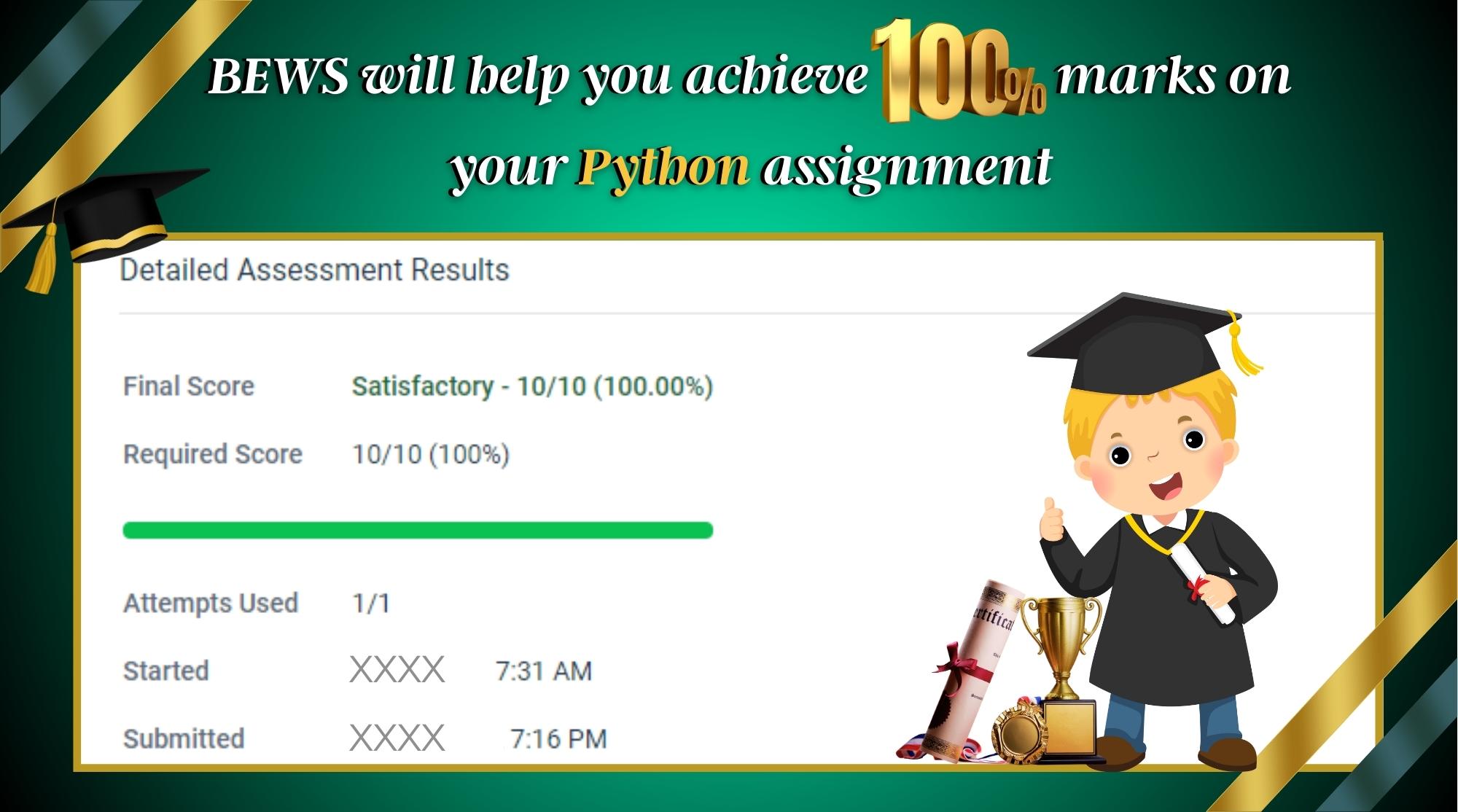 Python Assignment Help at BEWS - Score 100% Marks